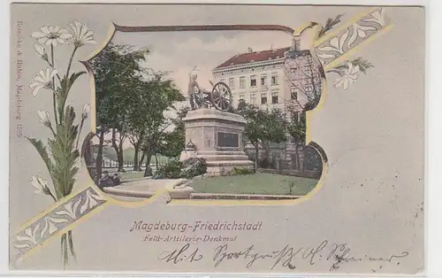 70681 Ak Magdeburg Friedrichstadt Feld Artillerie Denkmal 1902