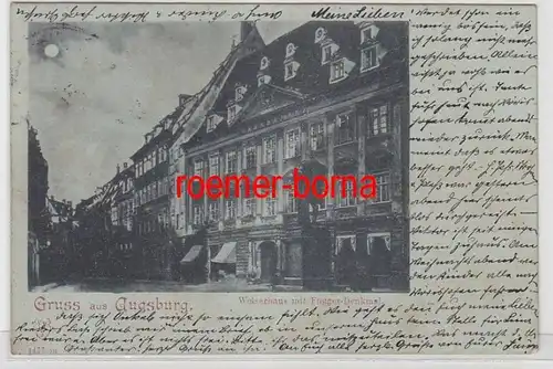 70829 Ak Gruss de Augsburg Welserhaus avec monument Fugger vers 1900