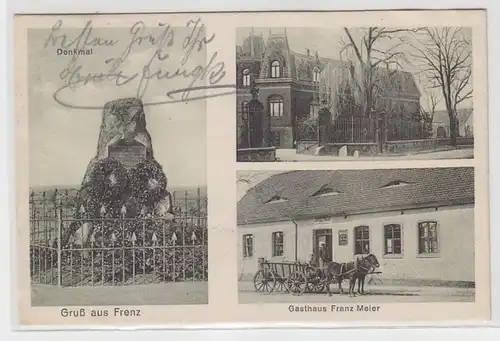 70889 Mehrbild Ak Gruß aus Frenz Denkmal, Gasthaus Franz Meier 1926