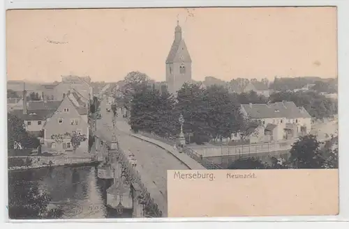 70907 Feldpost Ak Merseburg Neumarkt mit Brücke 1914