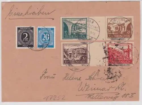 70918 lettre rare SBZ Thüringen Bad Blankenburg 14.10.1946