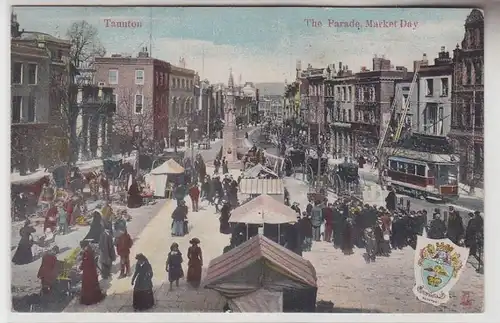70944 Ak Taunton, The Parade, Market Day 1911
