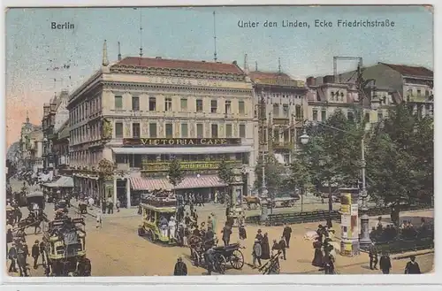 70951 Ak Berlin, Unter den Linden, Ausbildung Friedrichstraße vers 1910