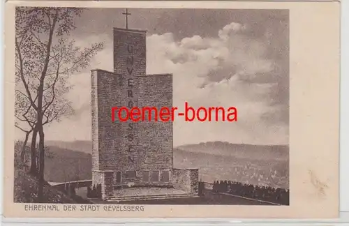 70986 Ak Monument d'honneur à la ville de Gevelsberg vers 1930