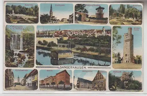 71065 Feldpost Ak Sangerhausen Mehransicht (Husarenpförtchen, Rosarium usw) 1916