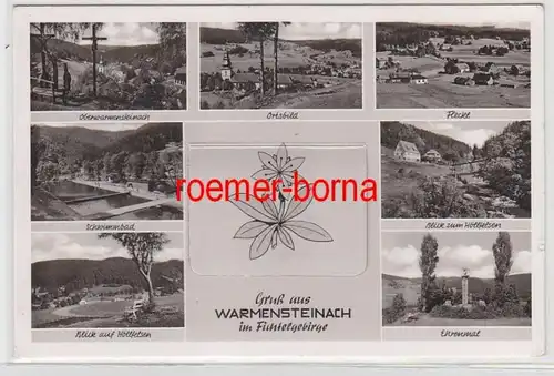 71151 Leporello Ak Salutation en Warmensteinach dans les montagnes de Fichtel vers 1950