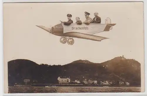 71158 Fotomontage Ak Flugzeug Drachenfels 1935