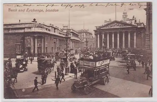 71231 AK Bank and Exchange London, quartier bancaire de la double couverture Automobile vers 1910