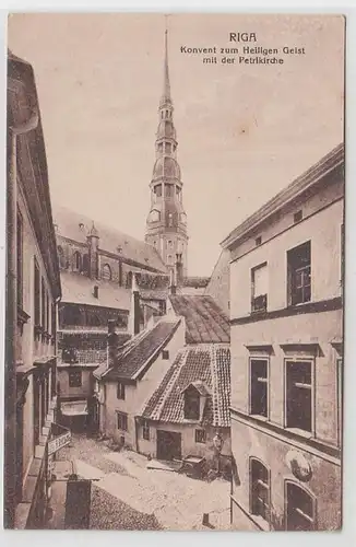 71259 Ak Riga Konvent zum Heiligen Geist mit der Petrikirche 1918