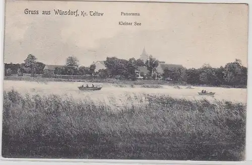 71291 Ak Gruss aus Wünsdorf, Kr. Teltow, Panorama, Kleiner See, 1913