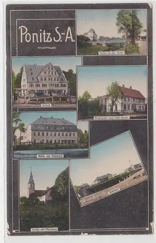 71315 Multi-image Ak Ponitz S.-A. Gare ferroviaire, restaurant, etc. 1914