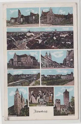 71336 Mehrbild Ak Jüterbog Kaserne Wasserturm Bahnhof usw. 1914