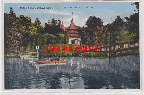 71395 Ak Karlovy Vary Pêcheurs pavillon japonais 1929