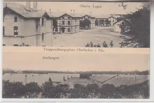 71408 Ak Place d'entraînement des troupes Oberhofen i. Els. Vue multiple vers 1910