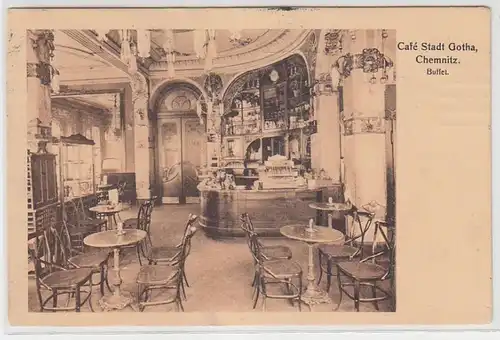 71427 Ak Chemnitz Café Ville de Gotha Buffet 1920