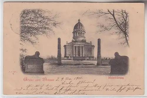 71509 Ak Salutation de Dessau Mausoleum 1900