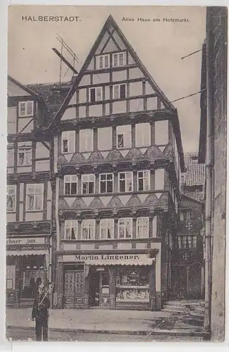 71527 Ak Halberstadt ancienne maison au marché du bois 1914