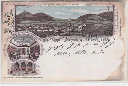 71585 Ak Lithographie Gottesgab Oppl's altdeutsche Weinstube 1897