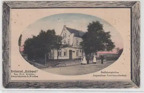 71681 Ak Langenhessen bei Werdau Restaurant 'Reichspost' um 1930