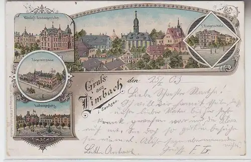 71683 Ak Lithographie Gruss aus Limbach in Sachsen 1903