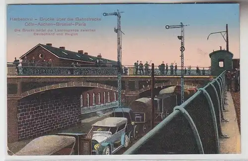 71704 Ak Herbesthal Brücke über die Bahnstrecke Cöln-Achen-Brüssel-Paris 1915