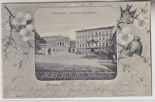 71762 Ak Burcheid- Karlovy Vary et Kurhaus, Aix-la-Chapelle, 1904