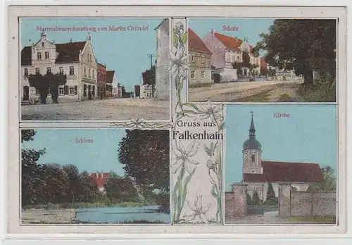 71797 Mehrbild Ak Gruss aus Falkenhain Materialwarenhandlung usw. 1917