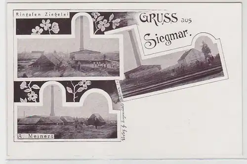 71810 Mehrbild Ak Gruss aus Siegmar Ringofen Ziegelei, Firma Meinert um 1900