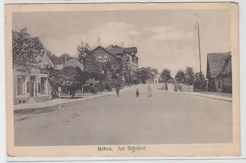 71869 Feldpost Ak Bebra, Am Bahnhof, 1918