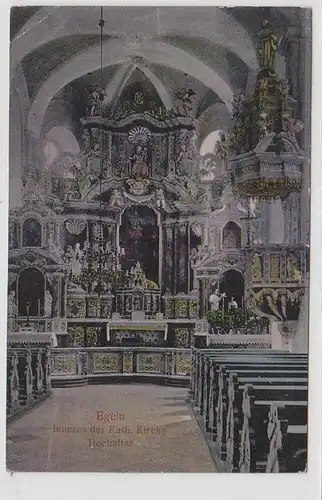71906 Ak Egeln Inneres der katholischen Kirche Hochaltar 1911