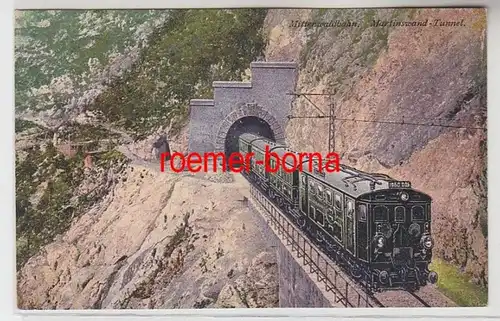 71976 Ak Mittenwaldbahn Martinswand-Tunnel mit Zug um 1920