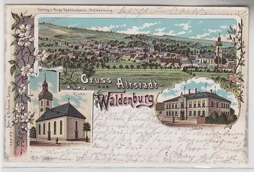 72024 Ak Lithographie Gruss aus Altstadt Waldenburg 1900