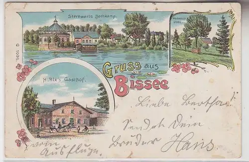 72030 Ak Lithographie Gruss aus Bissee Gasthof usw. 1899