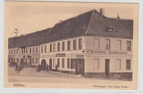 72032 Ak Schildau Eilenburger- und Lange Strasse 1917