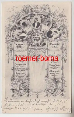 72049 Ak Dortmund 5.Fête de la musique westphalienne 15.&16 mai 1898