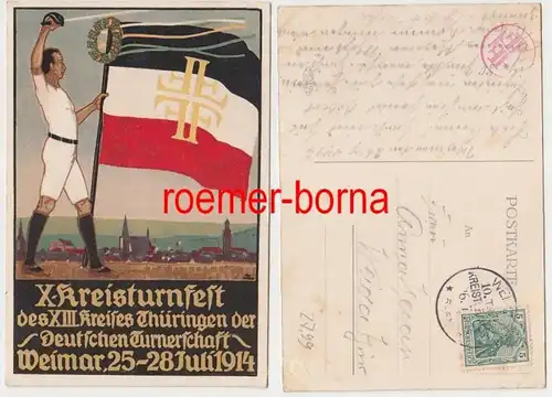 72104 Künstler Ak X. Kreisturnfest Weimar 25.-28. Juli 1914