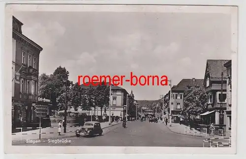 72277 Photo Ak Siegen Pont de Siegen avec trafic de voiture vers 1950