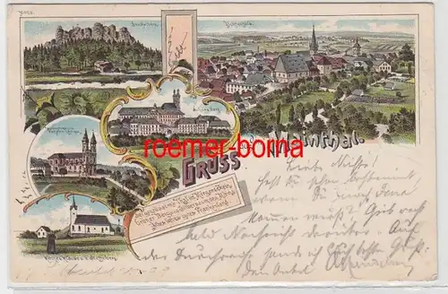 72291 Ak Lithographie Gruss de Mainthal Staffelberg Lichtenfels etc. vers 1900