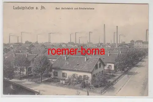 72299 Ak Ludwigshafen a. Rh. Bad. Anilinfabrik et colonie ouvrière vers 1910