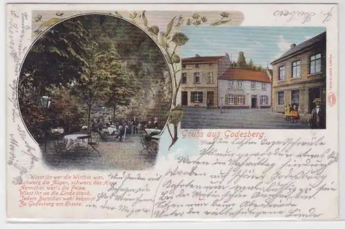 72313 AK Gruss de Godesberg - Auberge, Jardin de bière, siège libre, Aennchen 1901