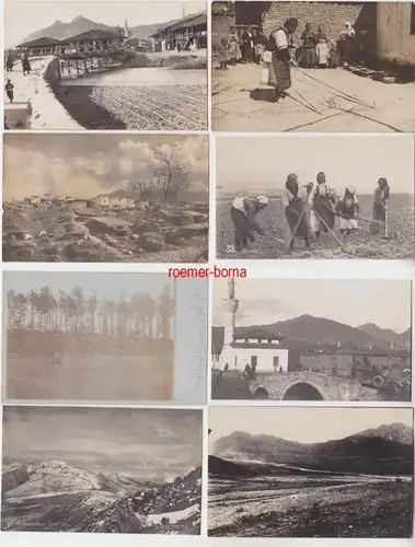 72320 / 8 Photo Ak Balkans 1ère guerre mondiale vers 1916-1918