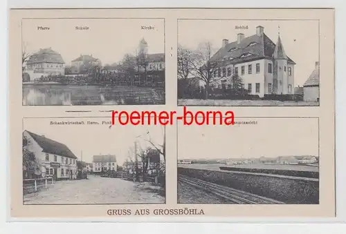 72339 Mehrbild Ak Gruss aus Grossböhla Schankwirtschaft, Schloß usw. um 1920