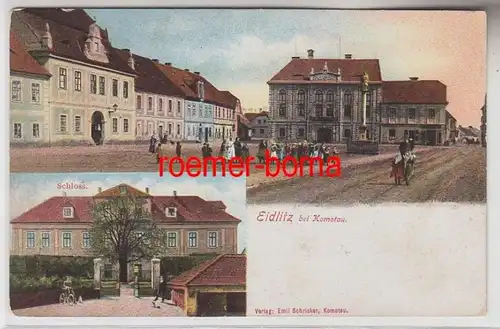 72363 Multi-image Ak Eidlitz à Komotau Marktplatz et château vers 1910