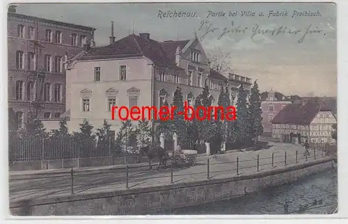 72367 Ak Reichenau Partie à Villa et usine Preibisch vers 1910
