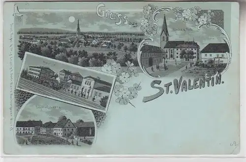 72381 Carte de la Lune de Saint Valentin, gare, église, etc. vers 1900