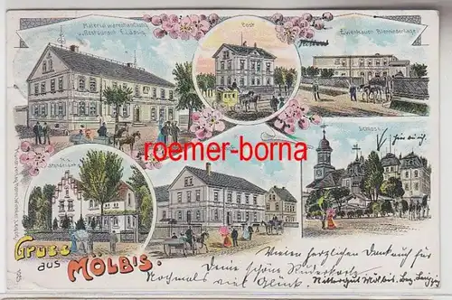 72407 Ak Lithographie Gruß aus Mölbis Gasthof usw. 1907