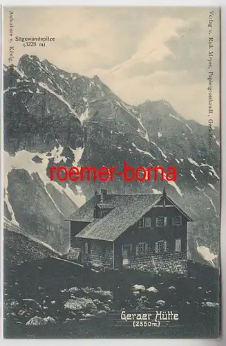 72421 Ak Geraer Hütte 2350 m Deutscher u. Österreichischer Alpenverein um 1920