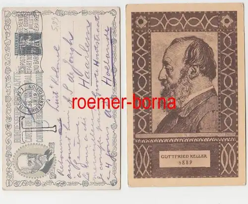 72424 courrier privé rare entier carte postale Suisse fête fédérale 1919