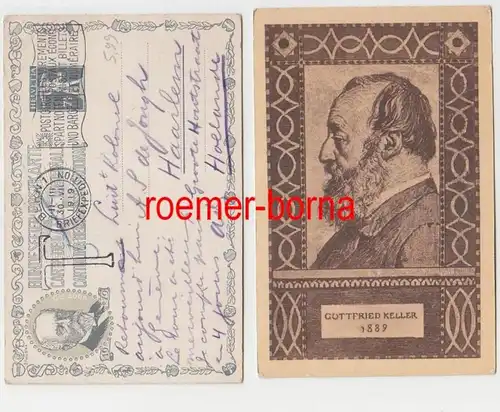 72424 seltene Privatpost Ganzsachen Postkarte Schweiz Bundesfeier 1919