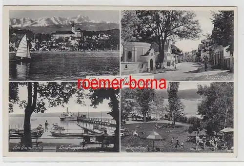 72435 Multi-image Ak Diessen a. Ammersee route principale, atterrissage, plage de bain 1938